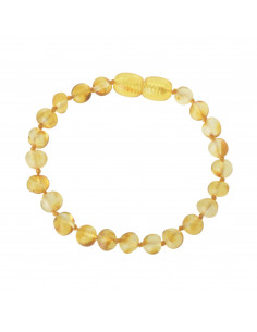 Lemon Polished Baroque Baltic Amber Teething  Bracelet-Anklet for Baby