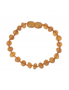 Cognac Raw Baroque Baltic Amber Teething Bracelet-Anklet for Baby