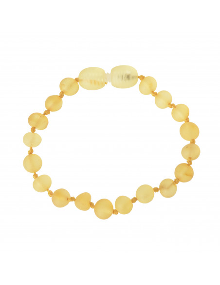 Lemon Raw Baroque Baltic Amber Teething Bracelet-Anklet for Baby