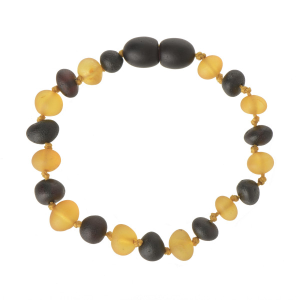 Cherry & Lemon Raw Baroque Baltic Amber Teething Bracelet-Anklet for Baby