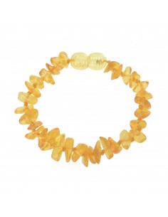 Lemon Chip Style Polished Baltic Amber Teething Bracelet-Anklet for Baby
