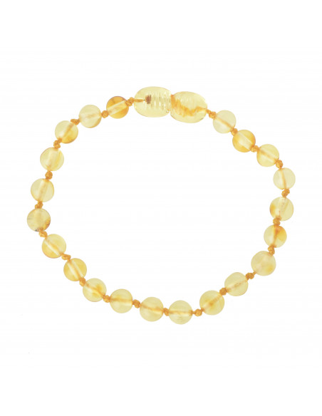 Lemon Round Baltic Amber Teething Bracelet-Anklet for Baby