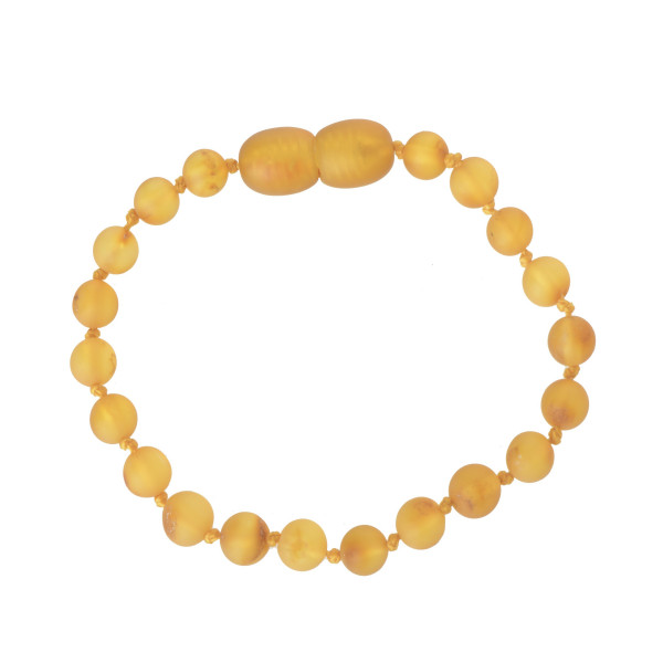 Raw Honey Round Baltic Amber Teething Bracelet-Anklet for Baby