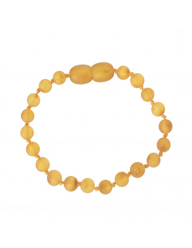 Raw Honey Round Baltic Amber Teething Bracelet-Anklet for Baby