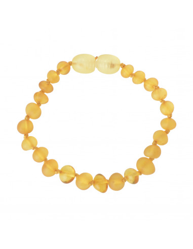 Lemon Raw / Polished Baroque Baltic Amber Teething Bracelet-Anklet for Baby
