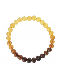 Rainbow Baroque Polished Amber Beads Bracelet for Adult