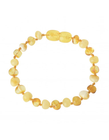 Milky & Honey Polished Baroque Baltic Amber Teething Bracelet-Anklet for Baby