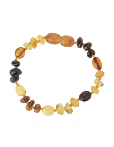 Mixed Baroque Polished Baltic Amber Teething Bracelet-Anklet for Baby