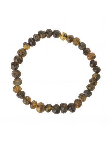 Green Baroque Polished Baltic Amber Beads Bracelet for Adult