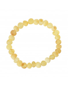 Milky & Lemon Baroque Raw Baltic Amber Beads Bracelet for Adult