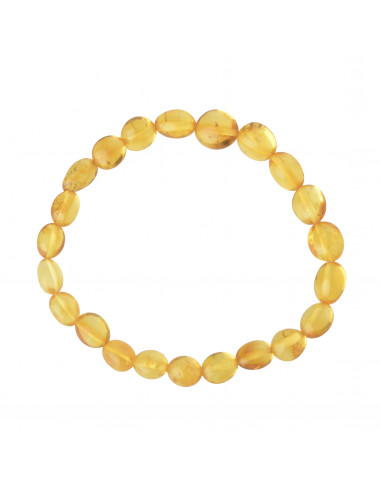 Honey Olive Polished Baltic Amber Beads Bracelet for Adult