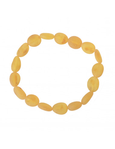 Lemon Raw  Olive Shape Baltic Amber Beads  Bracelet for Adult