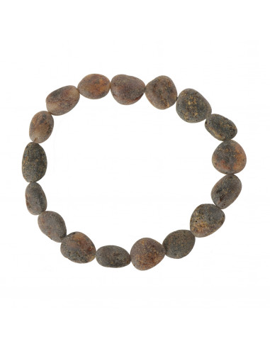 Green Olive Raw Baltic Amber Beads Bracelet for Adult