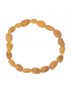 Honey Olive Shape Raw Baltic Amber Beads Bracelet for Adult
