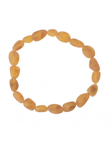 Honey Olive Shape Raw Baltic Amber Beads Bracelet for Adult