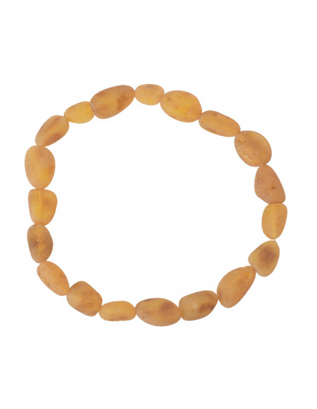 Honey Olive Shape Raw Baltic Amber Beads Bracelet for Adult