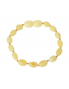 Milky Olive Polished Baltic Amber Teething Bracelet-Anklet for Baby