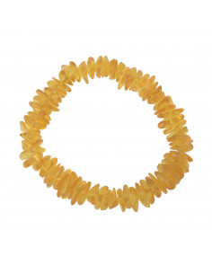 Lemon Chip Polished Baltic Amber Beads Bracelet for Adult