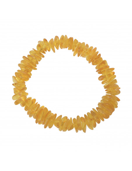 Lemon Chip Polished Baltic Amber Beads Bracelet for Adult