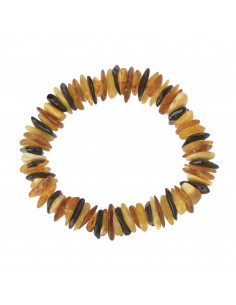 Multi Color Chip Polished Baltic Amber Beads Bracelet for Adult