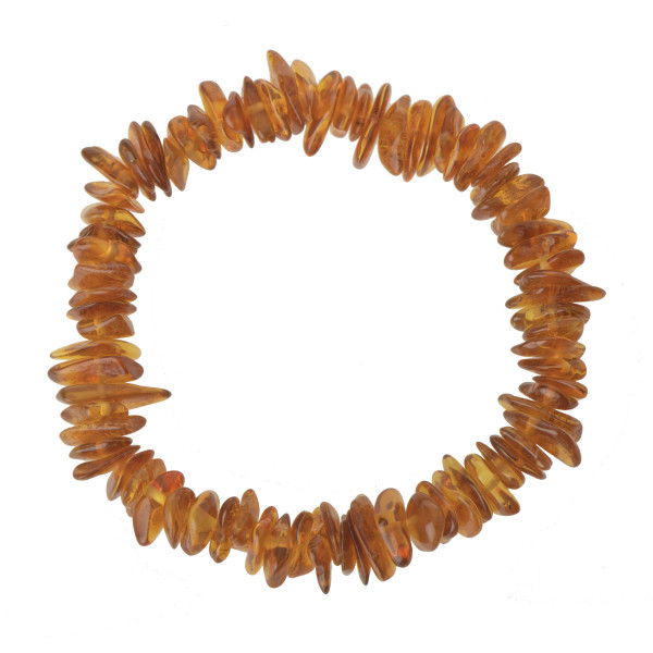 Light Cognac Chip Polished Baltic Amber Beads Bracelet for Adult