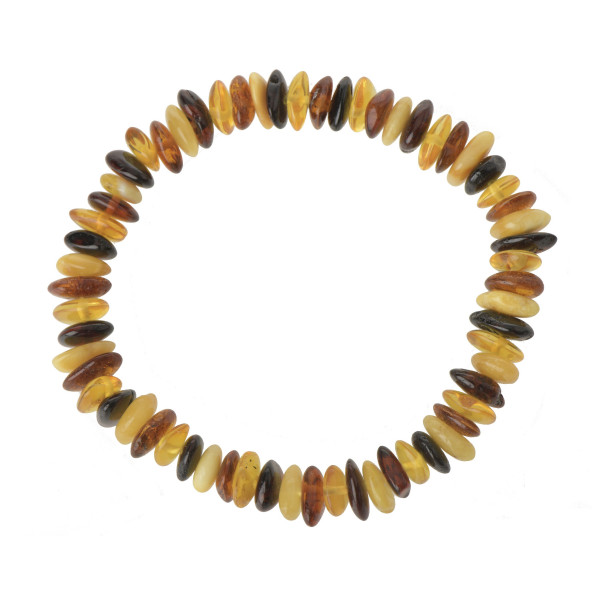 Multi Color Half-Baroque Polished Baltic Amber Beads Bracelet for Adult