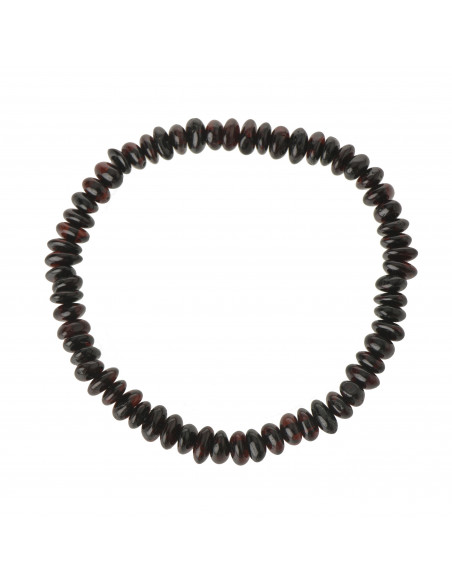 Cherry Half-Baroque Polished Baltic Amber Beads Bracelet for Adult