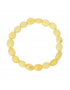 Milky Olive Polished Baltic Amber Beads Bracelet for Adult