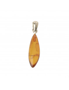 Cognac Polished Baltic Amber Pendants with  925 Sterling Silver