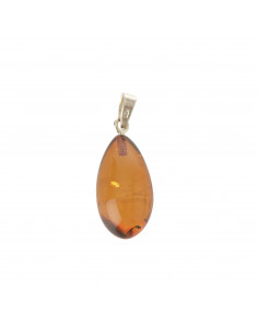 Cognac Amber Pendant with 925 Sterling Silver