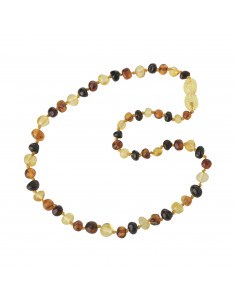Multi Color Polished Baroque Baltic Amber Teething Necklace for Baby