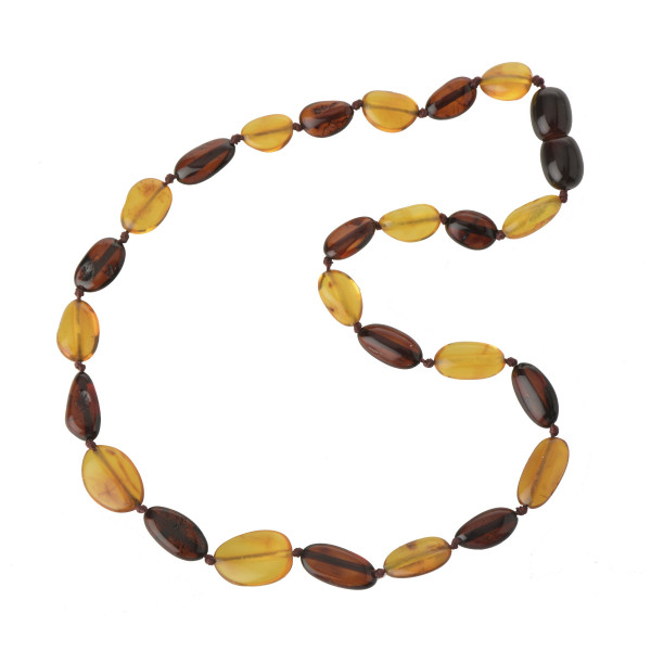 Honey & Cherry Olive Polished Baltic Amber Teething Necklace for Baby