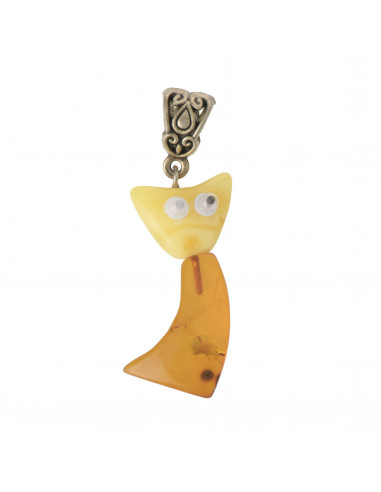 Baltic Amber Cat Pendant