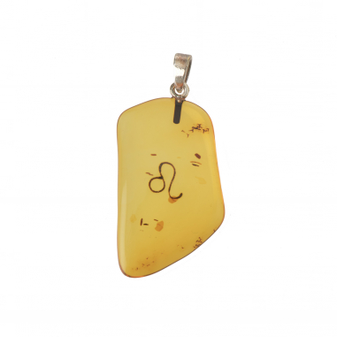 Amber Pendant with Zodiac Symbols
