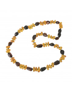 Honey Chip & Cherry Bean Polished Amber Necklace for Adult