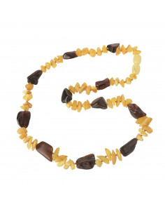Milky Chip & Cherry Bean Polished Amber Necklace for Adult