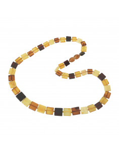 Multi Color Polished Plates Amber Necklace for Adult