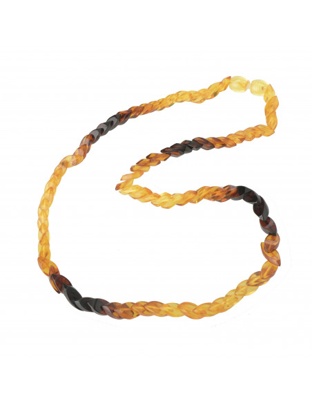 Rainbow Snake Shape Polished Amber Necklace for Adult
