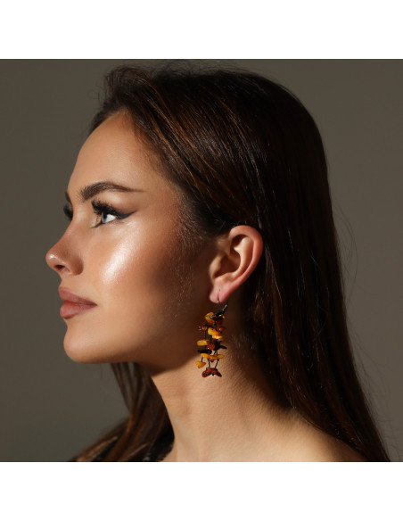 Multi Color Amber Drop Earrings