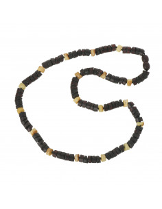 Cherry & Milky Raw Baltic Amber Necklace for Men