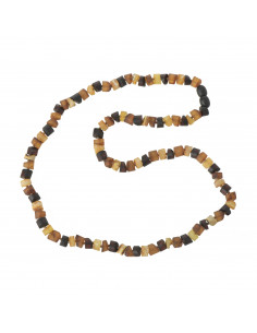 Multi Color Raw Baltic Amber Necklace for Men