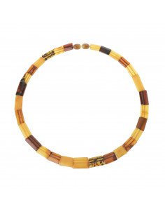 Multi Color Polished Baltic Amber Necklace for Adult