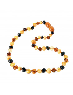 Multi Color Polished Baroque Amber Beads Necklace for Baby
