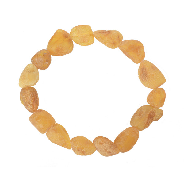 Honey Raw Amber Bracelet for Adult on Elastic Band
