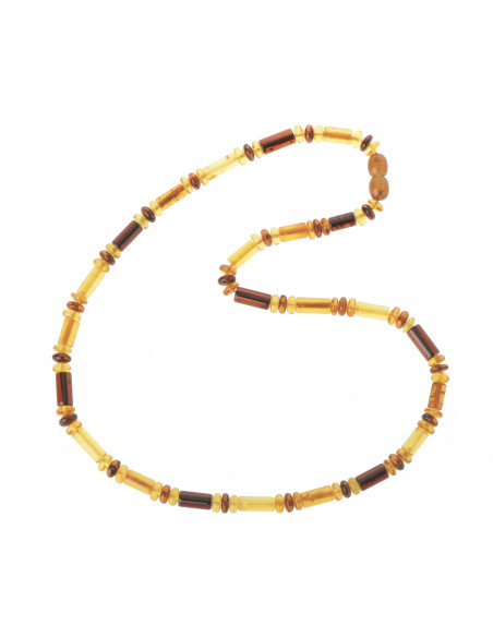 Multi Color Polished  Amber Necklace for Men