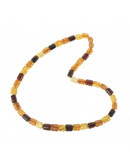 Multi Color Polished Amber Men Necklace