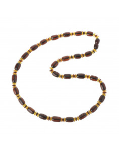 Cherry & Lemon Polished Baltic Amber Men Necklace