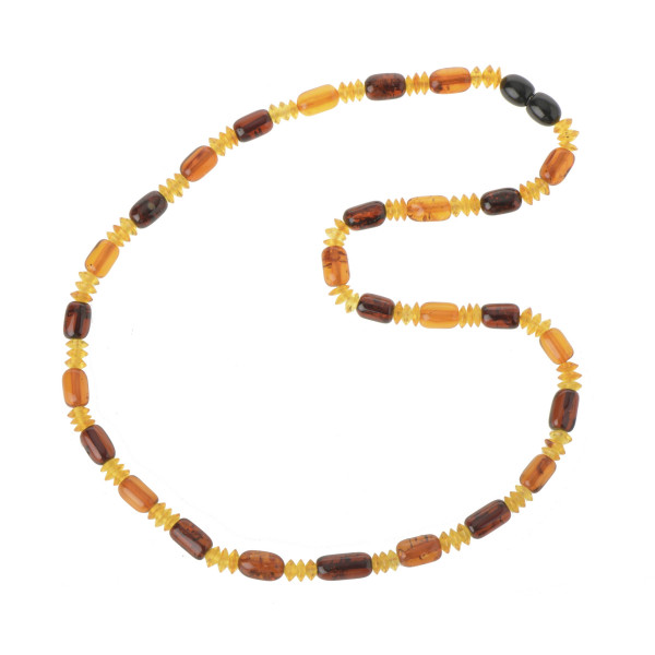 Cherry  & Cognac & Lemon Polished Baltic Amber Men Necklace