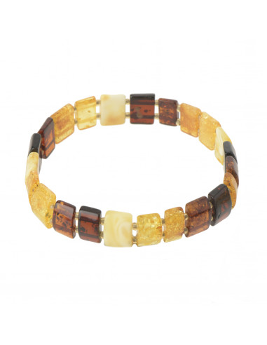 Multi Color Polished Baltic Amber Exclusive Bracelet
