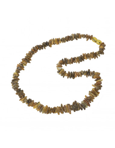Green Chip Polished Baltic Amber Beads Necklace for Adult